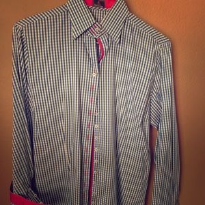 Flor Da Liso blue & white long sleeve button down
